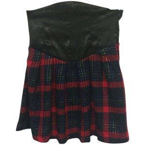 NWT Womens Size Medium LF To Love Kuvaa High Waisted Metallic Tartan Plaid Skirt